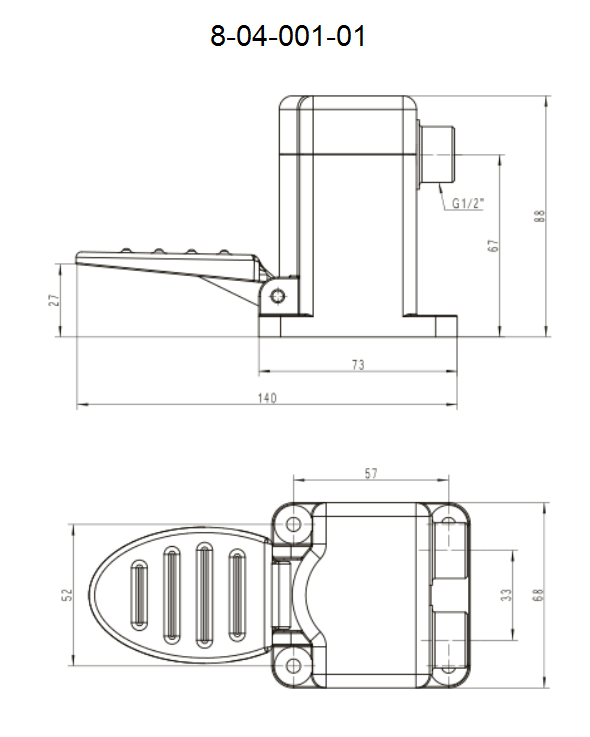 Dimension of Foot Operated Pedal Faucet Valve.png Dimension of Foot Operated Pedal Faucet Valve.png